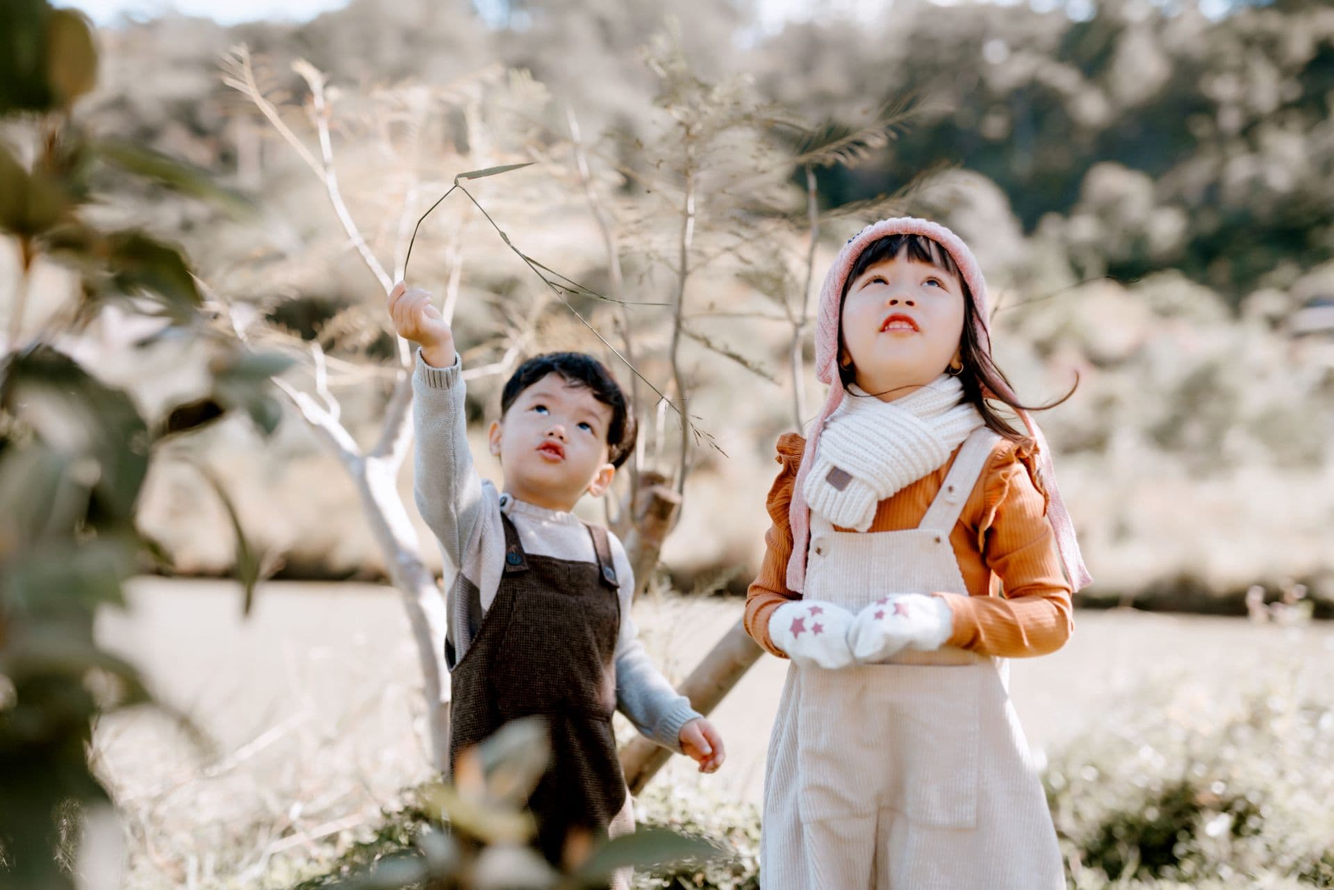 A child discovering something new out in the world